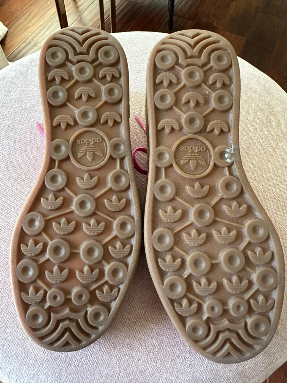 adidas Women’s Pink Sneakers with Neon Green Stripes - Picture 6 of 6